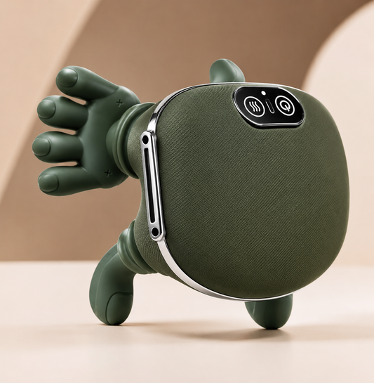 Bionic Heated Massager, Wireless Portable Shiatsu Neck and Back Massager, Electric Deep Tissue 4D Kneading Massage, Simulated Human Hand Design for Pain Relief and Muscle Relax for Adults.(Green)